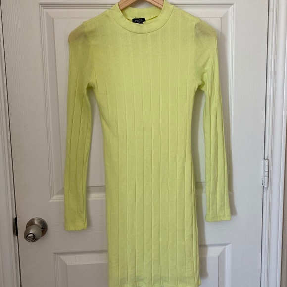 bright yellow long sleeve dress